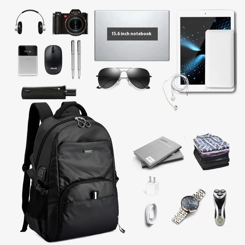 Backpack Mens Casual Business Computer Bag School Bag Mens Trend Simple Commuting Large Capacity Travel Bag Mens 241225