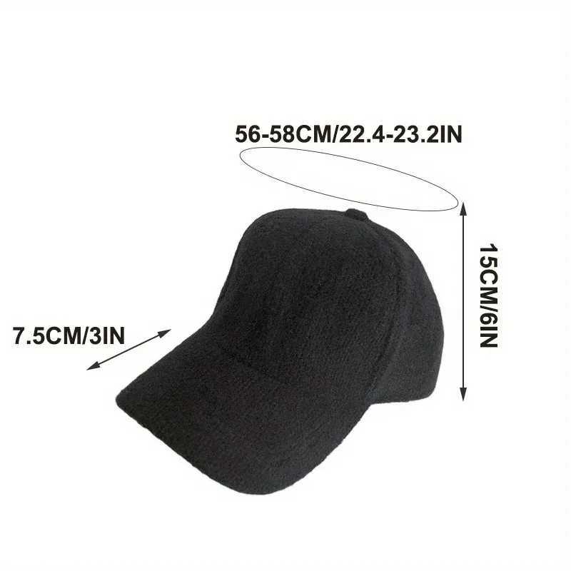 Warm rabbit fur snap cap with adjustable sunshade and windproof baseball cap suitable for men women autumn winter outdoor travel toe cap W241225