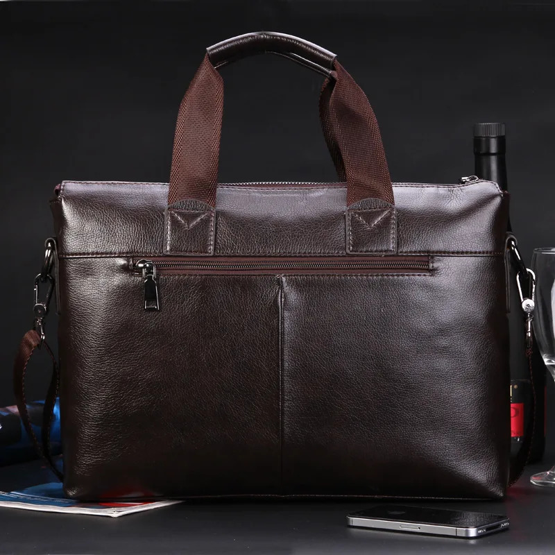 Men Briefcase Bag for Documents Leather Mens Business Travel Big Capacity A4 Document Organizer handbag 241225