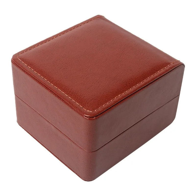Brown Single Watch Gift Box With Pillow Pu Leather Wristwatch Display Case Organizer For Men/Women Watch Storage Gift Box 241225
