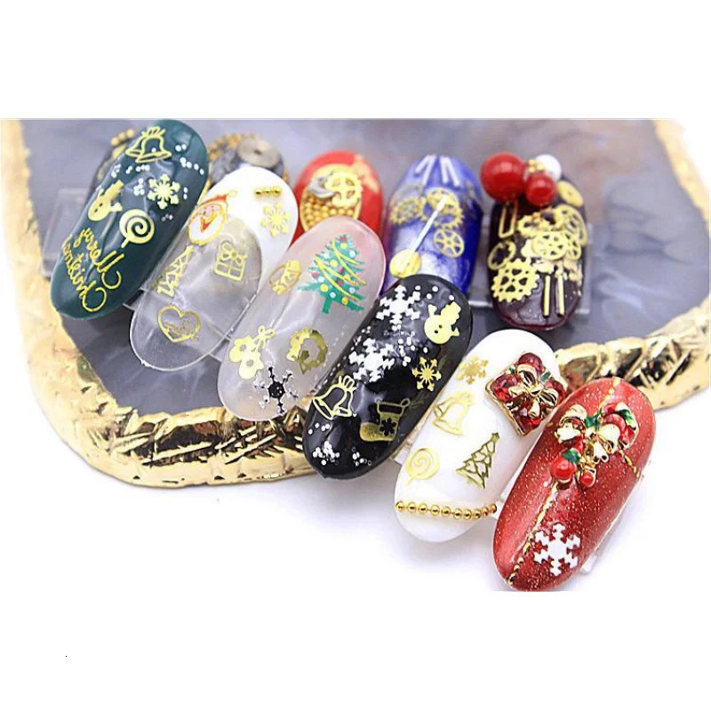 1000Slice into Nail Beauty OrnamentKGold leaf Gear Metal Sheet Rivet Nail Sticker Retro Steampunk 241225