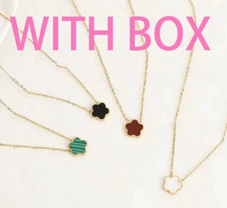 With BOX Classic Clover Necklace Pendant Pearl Mother S925 silver Plated 18K for Women's Girl Valentine's Day Mother's Day Engagement designer luxury Jewelry Gift