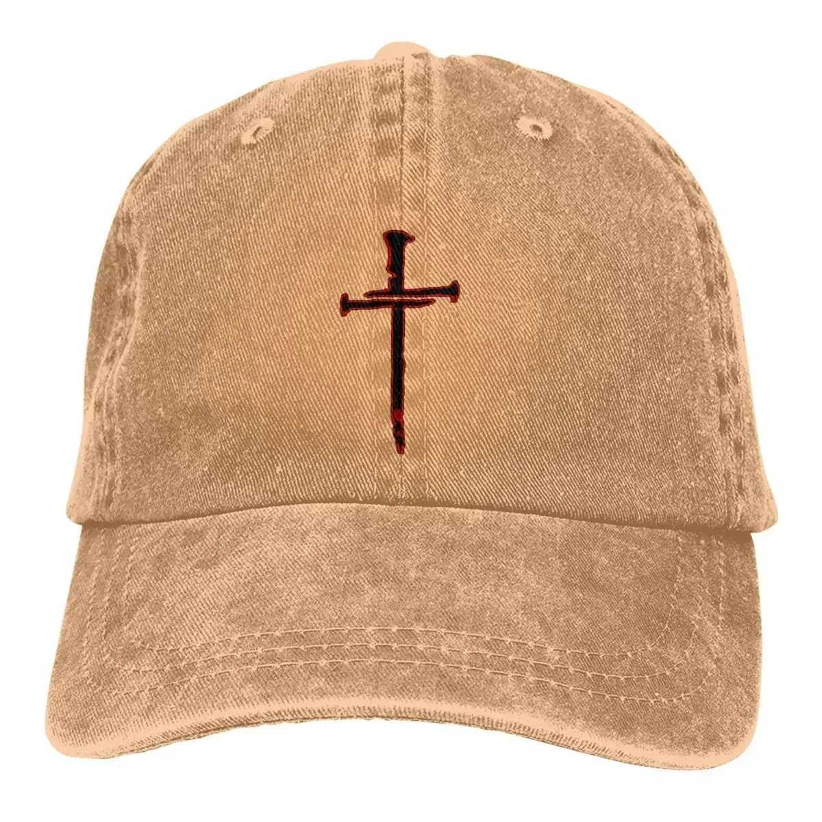 Solid color dad hat black and red nails womens hat sun hat baseball hat Jesus God cross hat W241225