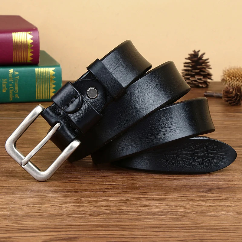 Mens belts Top Cowhide Full Match Casual Jeans Vintage High Quality Male Genuine Leather Belt For Men 241225