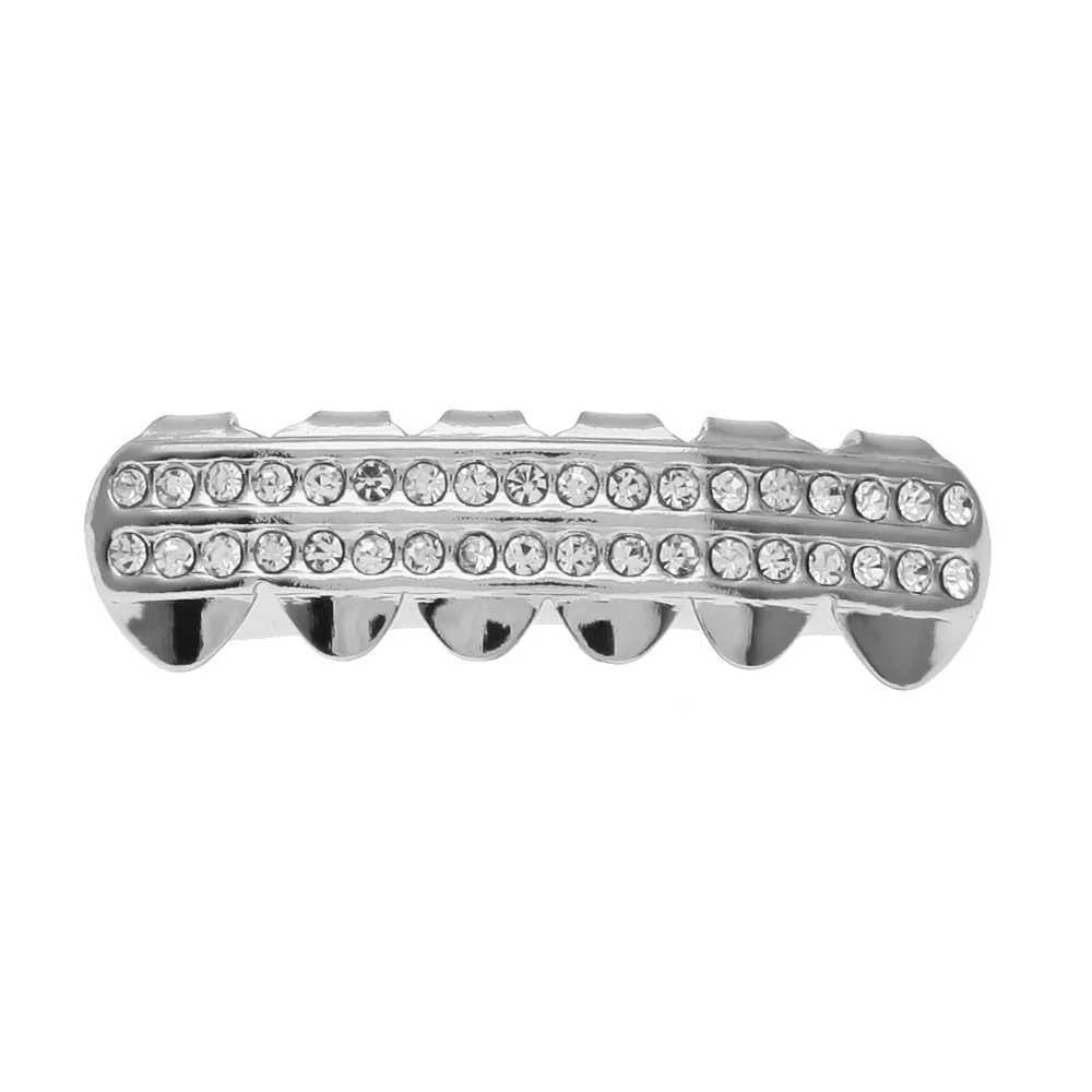 1 Set Hip Hop Teeth Grillz Gold Plated Dental Grills Rock Tooth Grillz Cs Crystal Teeth Cs Halloween Vampire Tooth GiftXJ241225