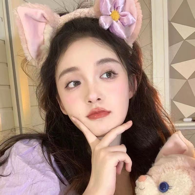 Plush Hair Band Cartoon Cute Cat's ears Steamed cat-ear shaped bread Head Band Net Red Same Style Face Wash Photo Hair Accessories Wholesale