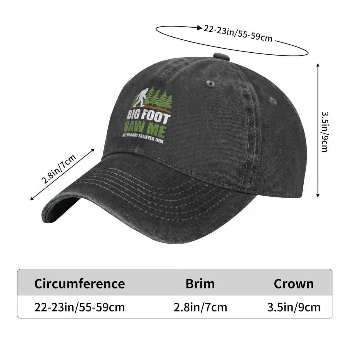 Bigfoot Multi colored Hat Toe Hat Mens Cowboy Hat Competition See My Faith Theme Baseball Hat Sunshade Hat Protective Hat W241225
