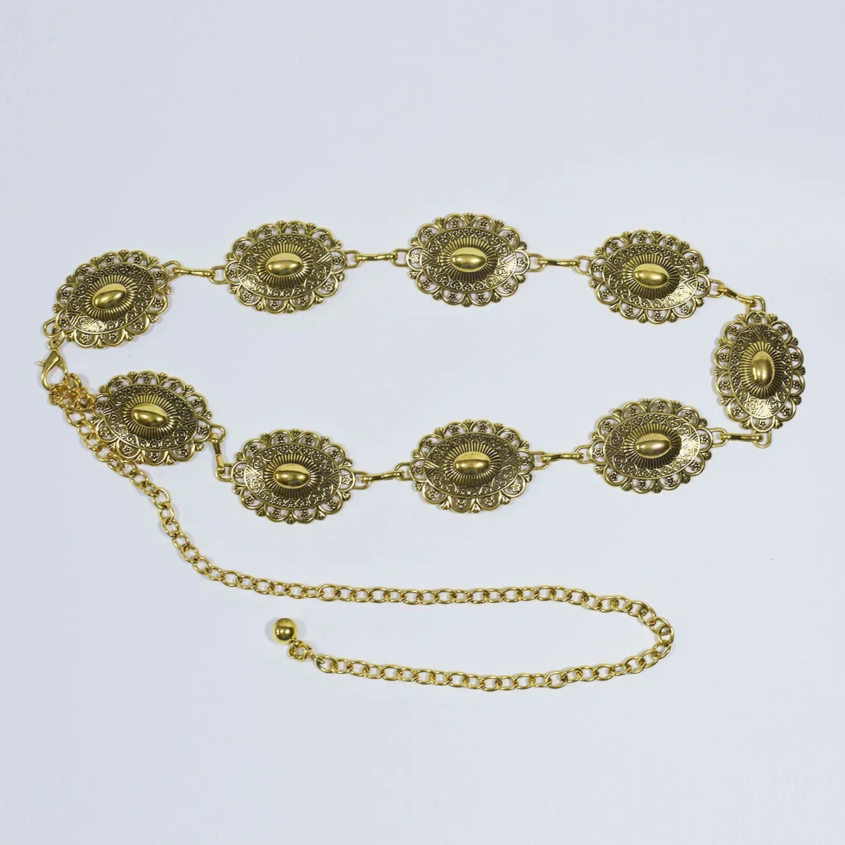 Vintage Carved Metal Waist Chain Accessory Womens Belt For Dresses Y2K Ethnic Style Body Jewelry From China Mainland 241225