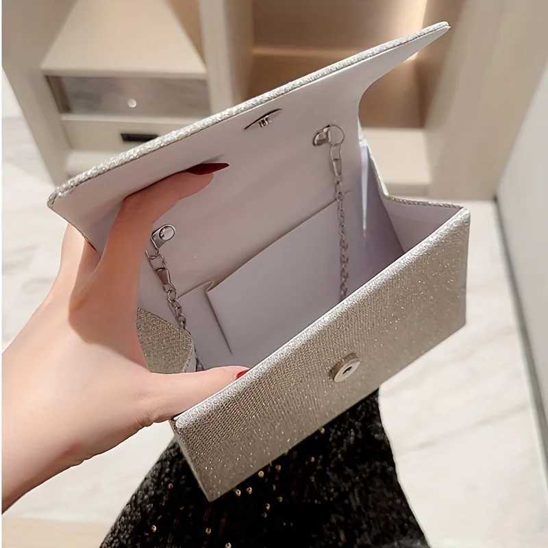 New Style Women Evening Handbag Rhine Purse Bag Square Pearl Handbag Female Shiny Flip Bridal Cluh Bag For WomenXJ250227
