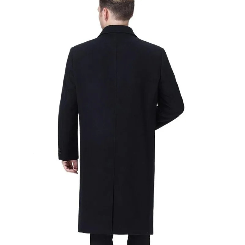 2024 Mens Clothing Woolen Coats Fashion Trench Coat Winter Men Clothes Thickened Plush Wool Blends Real Fur Collar 241225