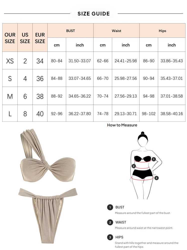 2024 New Womens Swimsuit One Shoulder Swimsuit Tanga Bikini Set Two Piece Swimsuit Solid Color Apron Bikini SwimsuitW241225