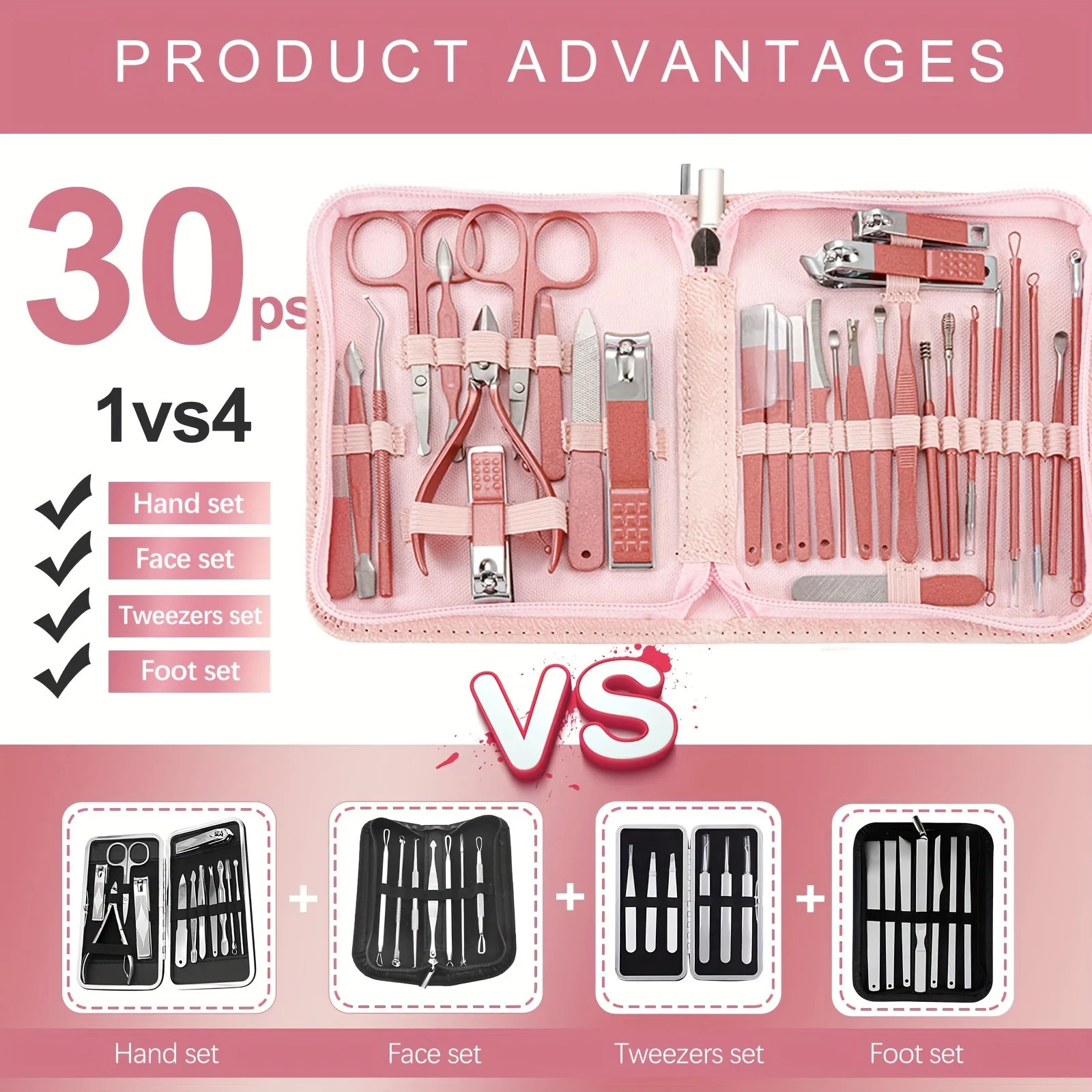 Premium Stainless Steel Nail Grooming Kit - Professional Grade Cuticle Nippers Dead Skin Clippers 241225