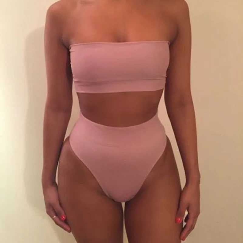 High waisted bikini swimsuit womens push up swimsuit tube top swimsuit bikini Brazilian bikini new two-piece trend swimsuitW241225