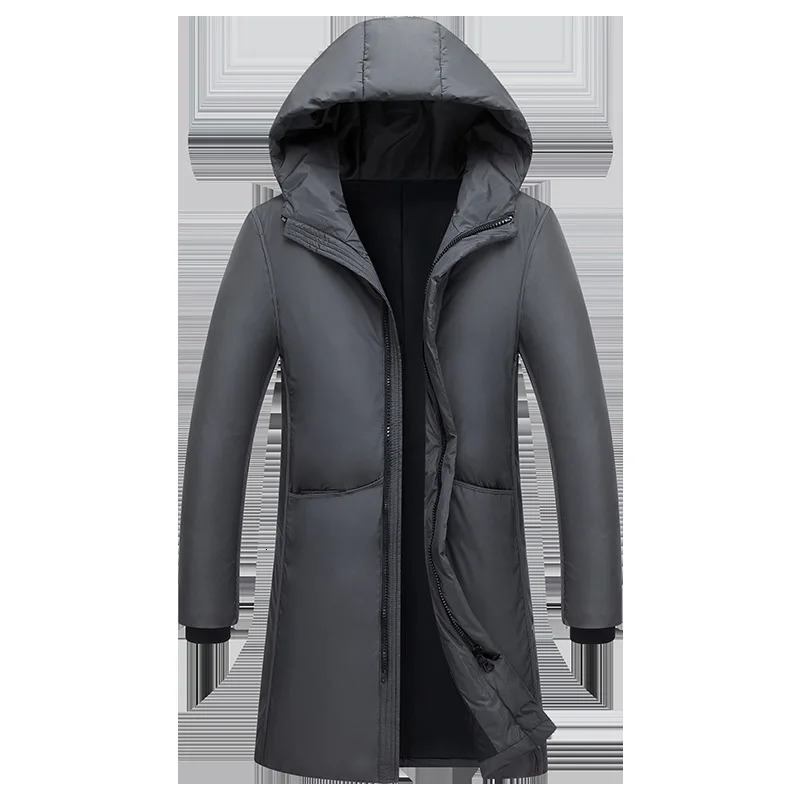 Mens Winter Long Warm Jacket Thick Hooded Parkas 241225