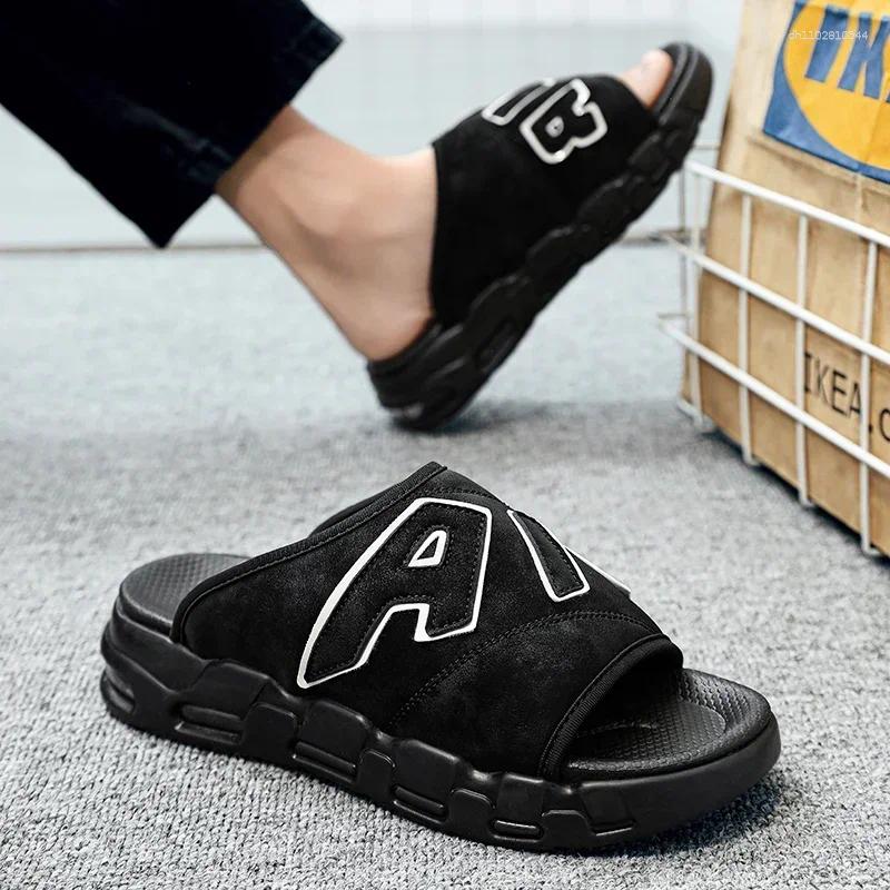 Slippers Slides Shoes For Men 2024 Original Brands Men's Comfortable Slipper Man Luxury Shiatsu Walk Around Home Male
