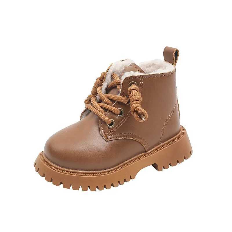 Athletic Outdoor Children Winter Martine Boots New Fashion Boys Girls Classic Soft Sole Cotton Boots Kids Lace Up Zipper Slip on Anti Slip Shoes H2412