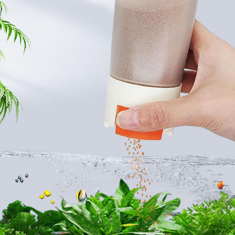 Aquarium Feeder Fish Food Feeding Bottle Quantitative Pond Feeder 0.5g Precise Measuring Refillable Feeding Bottle Manual Fish