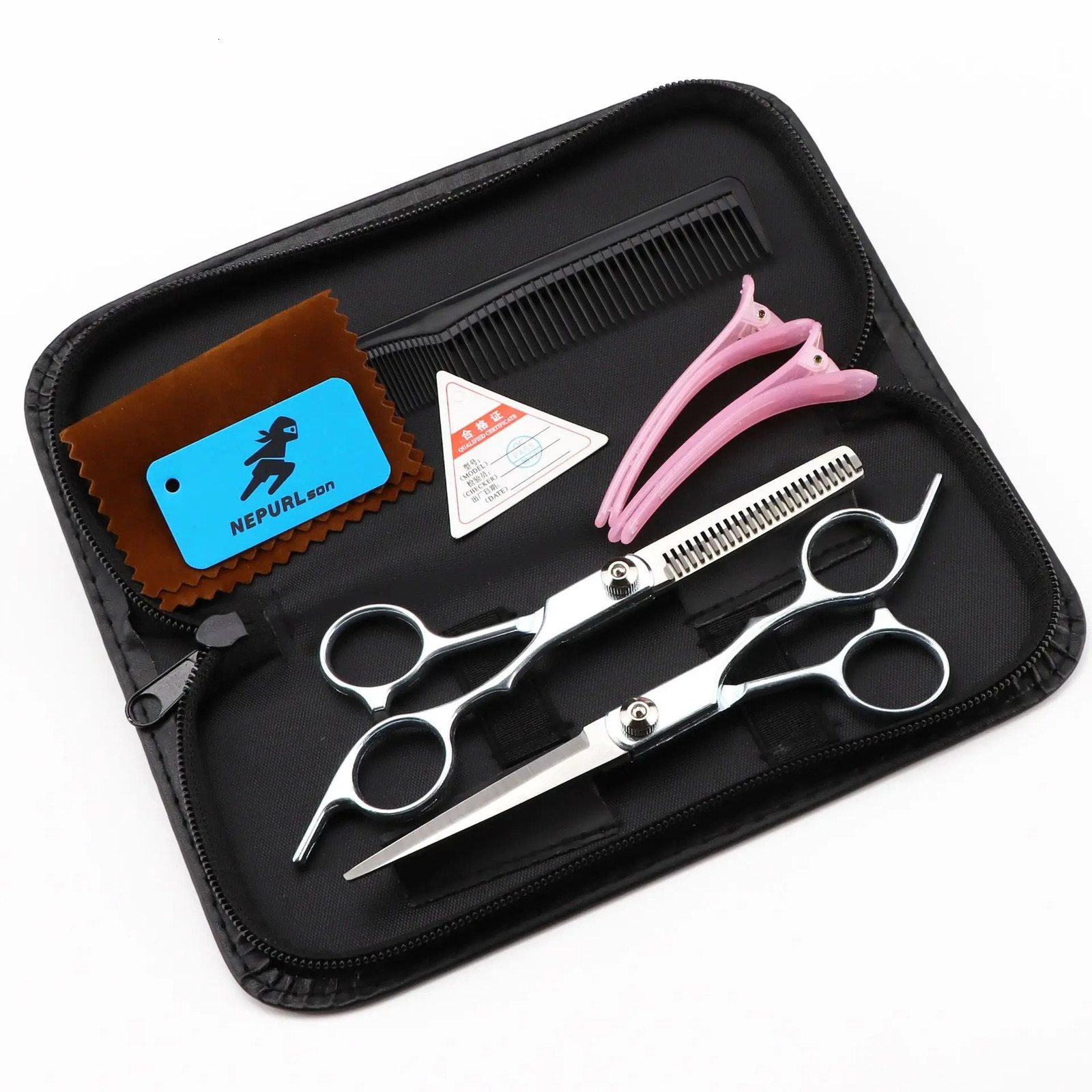 Hair Scissors 6 Stainless Hairdressing Scissors Barber Shop Hair Cutting Scissors Thinning Shears Haircut Set Drop 241225