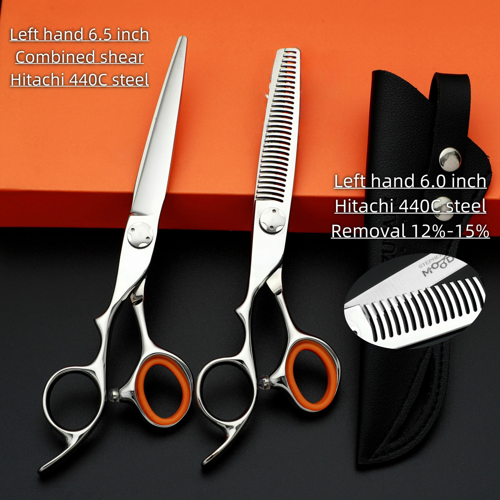 Professional Left hand Barber scissorsSet of 6-6.5-6.8 inches hairdressing scissorsHitachi 440C steel barbershop accessories 241225