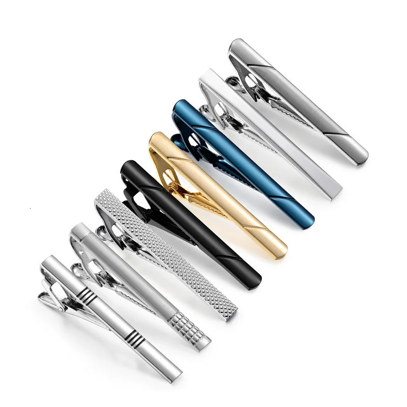 7/8/10 PCS Tie Clip Set With Gift Box Wedding Guests Gifts Metal Man Shirt Cufflinks Mens Gift For Husband Jewelry 241225ww