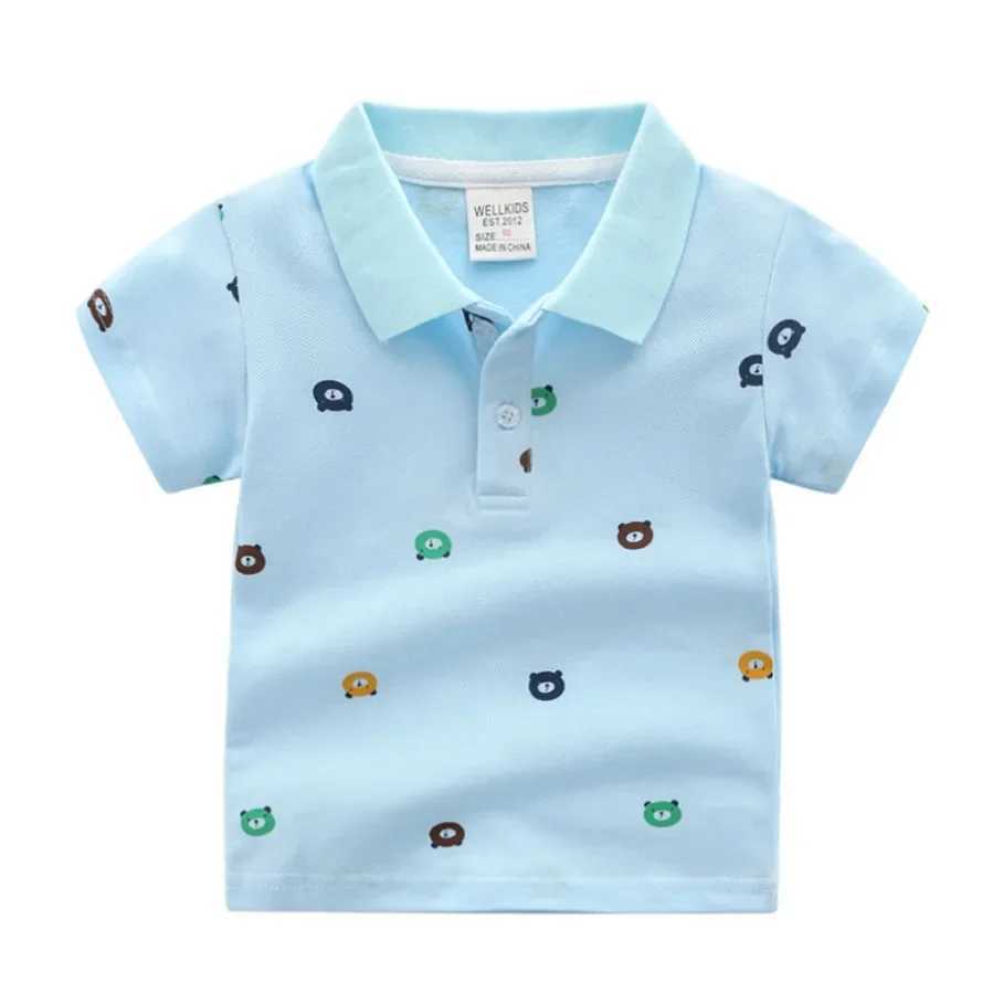 Polo Shirt For Boy Kids Clothes Tops Children Striped Turn-down Collar Short Sleeve Polos Shirts Baby sXJ241225