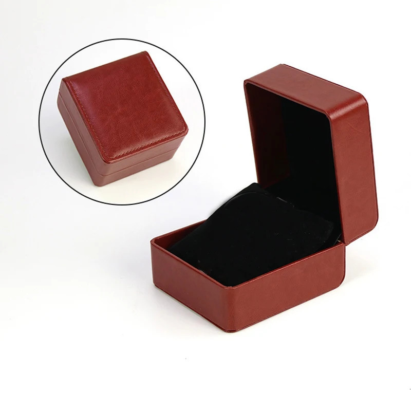 Brown Single Watch Gift Box With Pillow Pu Leather Wristwatch Display Case Organizer For Men/Women Watch Storage Gift Box 241225