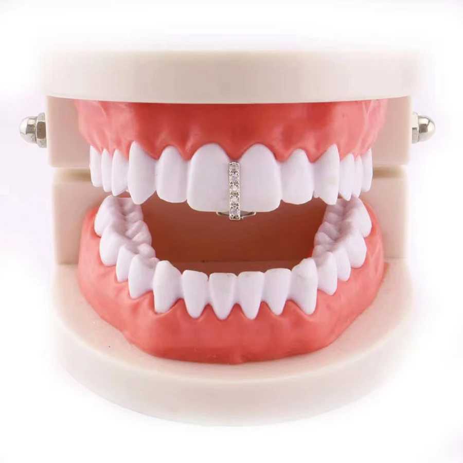 18K Gold Plated Grillz Teeth Cross Heart Crystal Gold G Grillz Hip Hop Top Bottom Tooth C Bling Grill Tren Open FangXJ241225