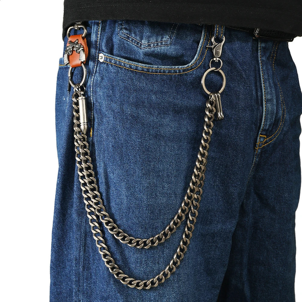 1 piece Hip-hop Jewelry Keychain personality pants chain Mens Accessories 250303