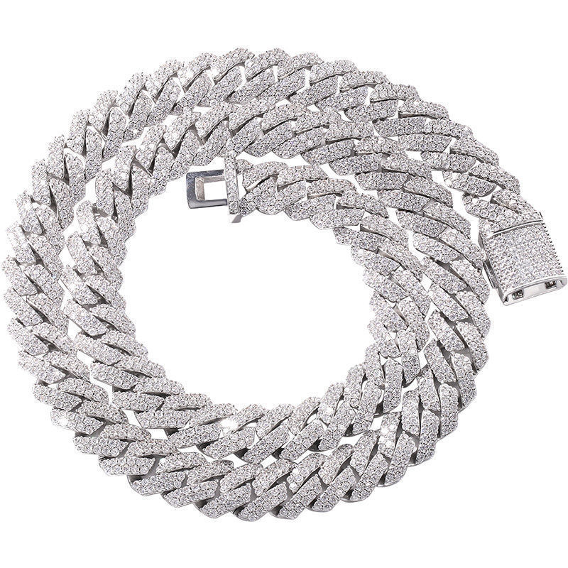 Iced Out Cuban k Chain: Moissanite Dia Tester VVS Mens Necklace Jewelry Gift 4 Neclace