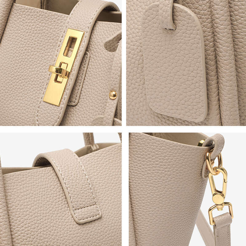 Women's Bags Handbag Cowhide Genuine Leather Small Bucket Tote Handbags For Women Trend Designer Ladies Shoulder Crossbody Bags
