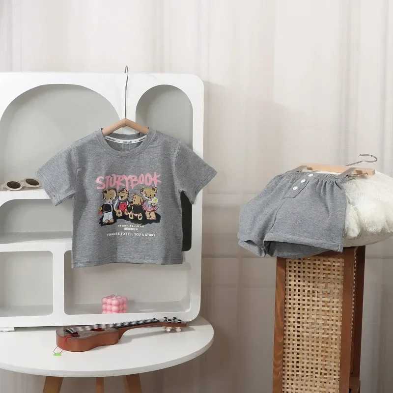 Clothing Sets Summer Baby Boy Clothes Set Children Girls Cartoon Bear Printed T-shirts and Shorts 2pcs Suit Kid Casual Top Bottom TracksuitsY2412258TK