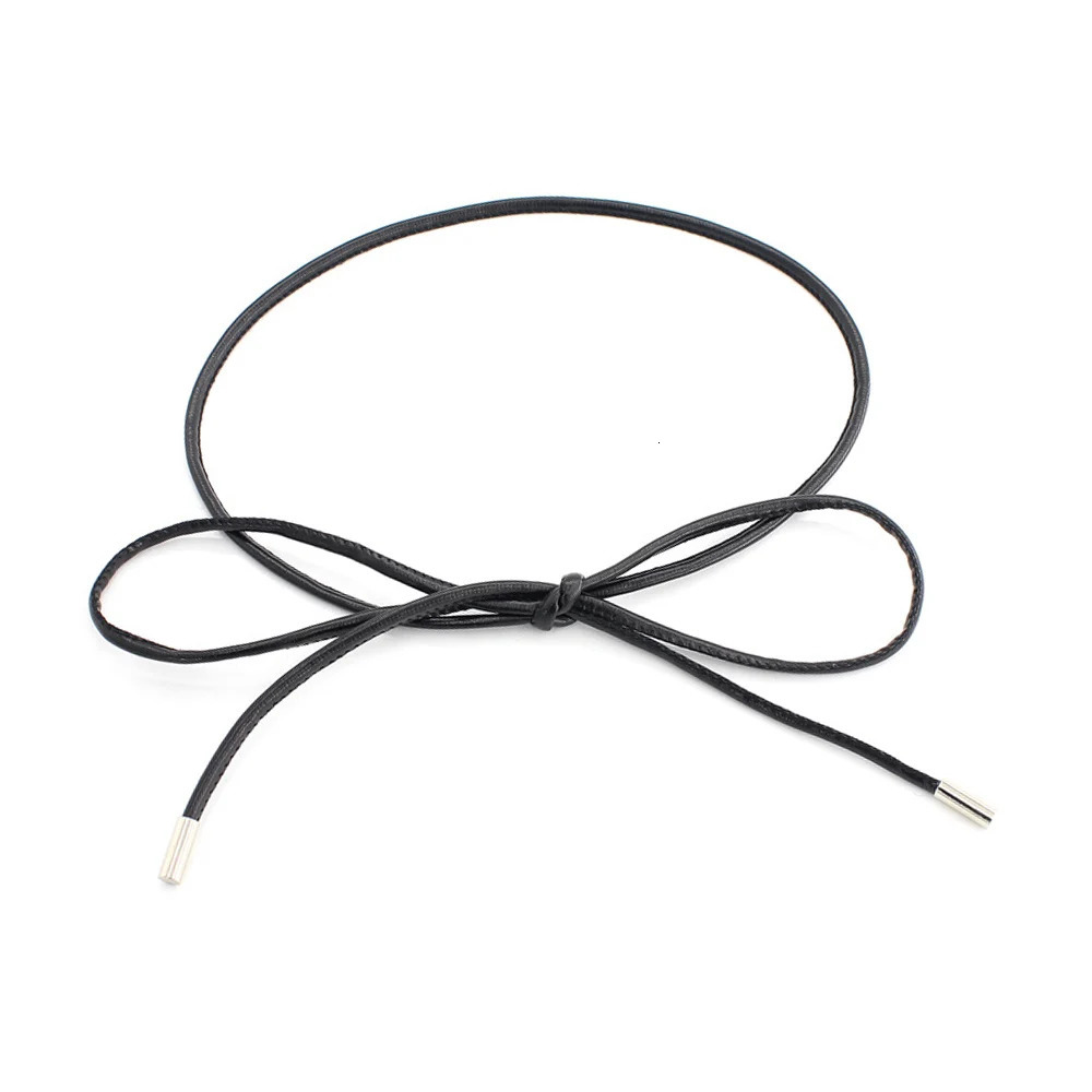 Knotted Waist Chain Thin Belt Vintage Leather Slim Belt Dresses String Waistband Long Waist Rope Fashion Decoration With Dress 241225