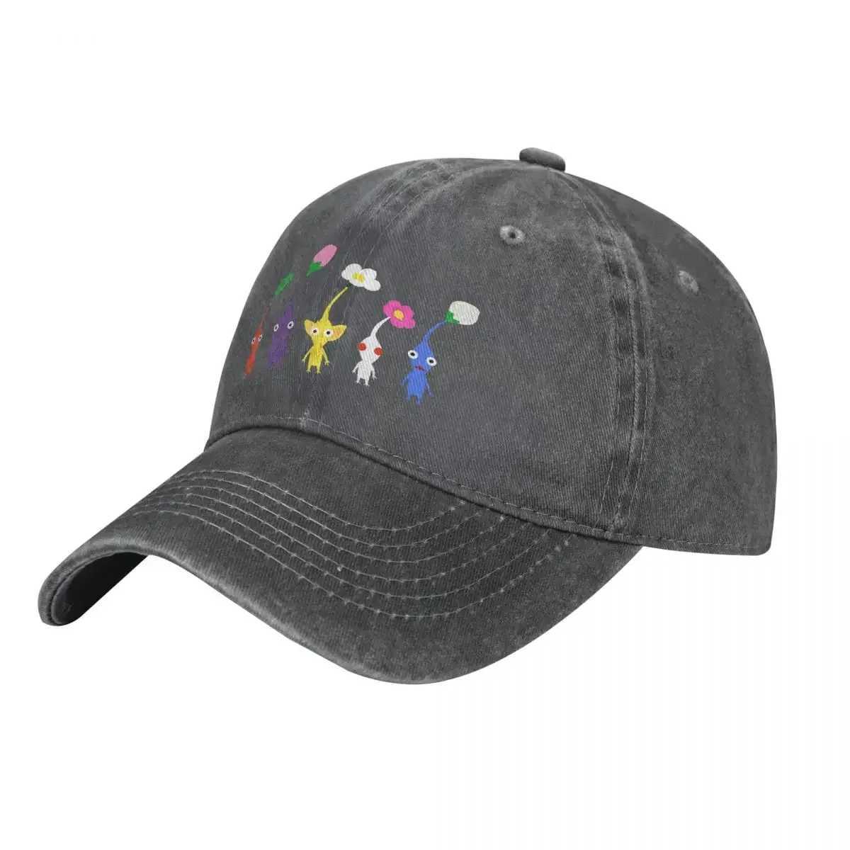 Cute pattern blue dad hat Pikmin game cowboy hat pea hat female sun hat family snapshot hat W241225