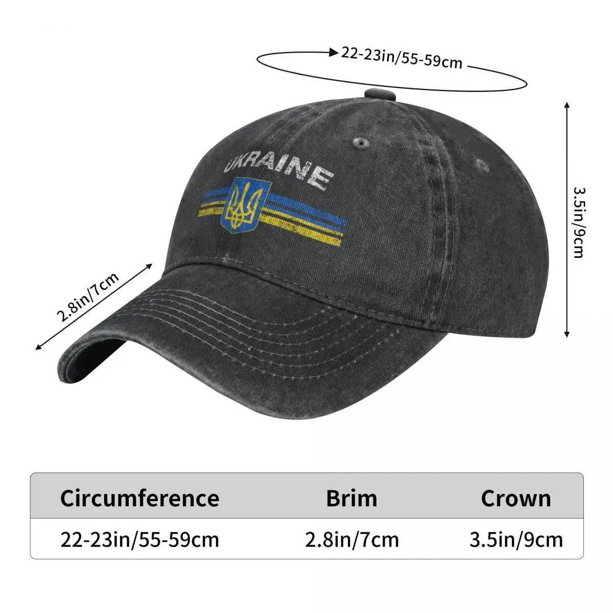 Summer Cap Sun Visor Ukrainian Emblem Ukrainian Flag Hip Hop Hat Cowboy Hat Peaked Hat W241225