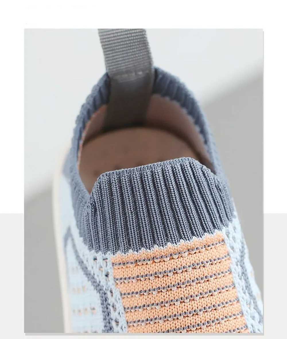 Athletic Outdoor Cotton Knitted Childrens Sport Sneakers Breathable Toddler Shoes For Baby Anti-slippery Floor Footwear Girls Sneakers H241223