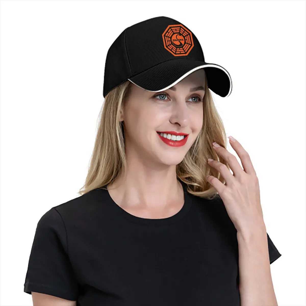 Summer Cap Sun Visor Dharma Red Hip Hop Cap Lost TV Show Peaked Hats Summer Hats W241225