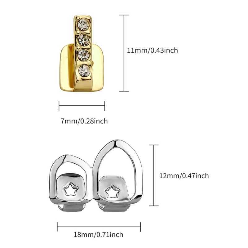 Tooth Cs Top Bottom Dental Grills Teeth Grillzs Braces Fashion Women Jewelry Drop ShippingXJ241225