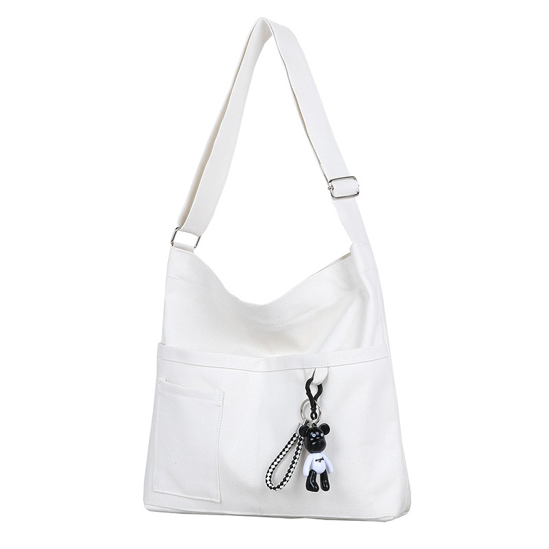 Korean-Style Crossbody Bag, Large Capacity, Women's Canvas Tote Bag, Shoulder Bag for Students and Classes