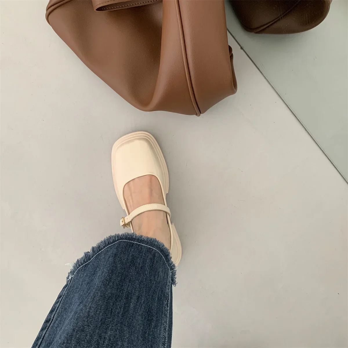 Soft Soles Women Shoe Comfortable Japanese Thick Soled Leather Shoes Women Spring Autumn British Style Shoes for Women 241225