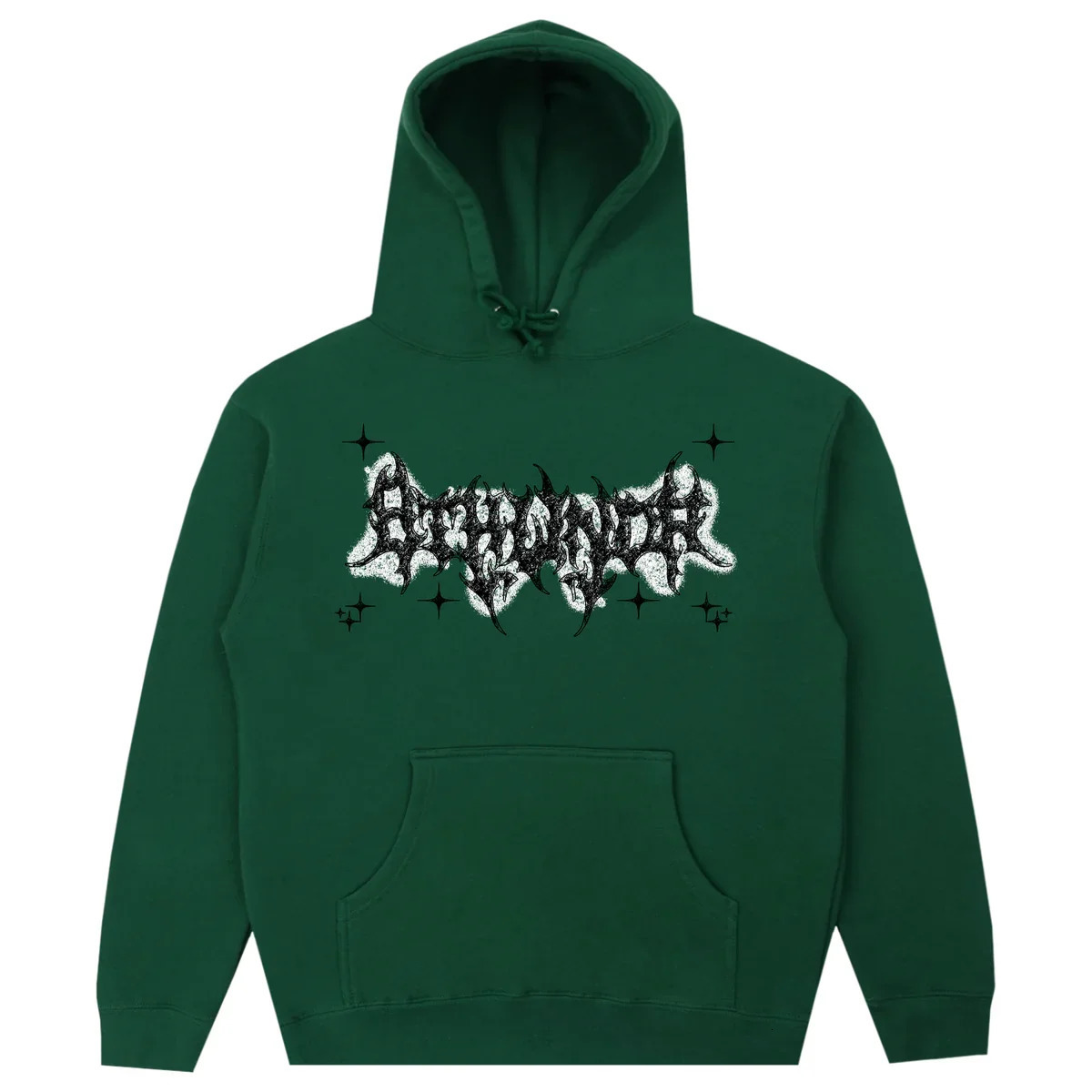 American Simple Goth Eyes Hand-painted Style Printed Green Hoodie Womens Spring Trend Y2K Hip-hop Street Sports Pullover 241224
