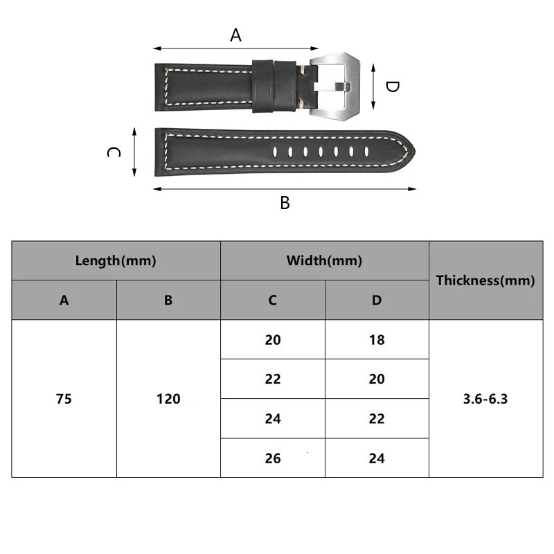 Waterproof Genuine leather Watch Band for Men Women 20mm 22mm 24mm 26mm Crazy-Horse lwather Watch Strap Replacement Belt 241225