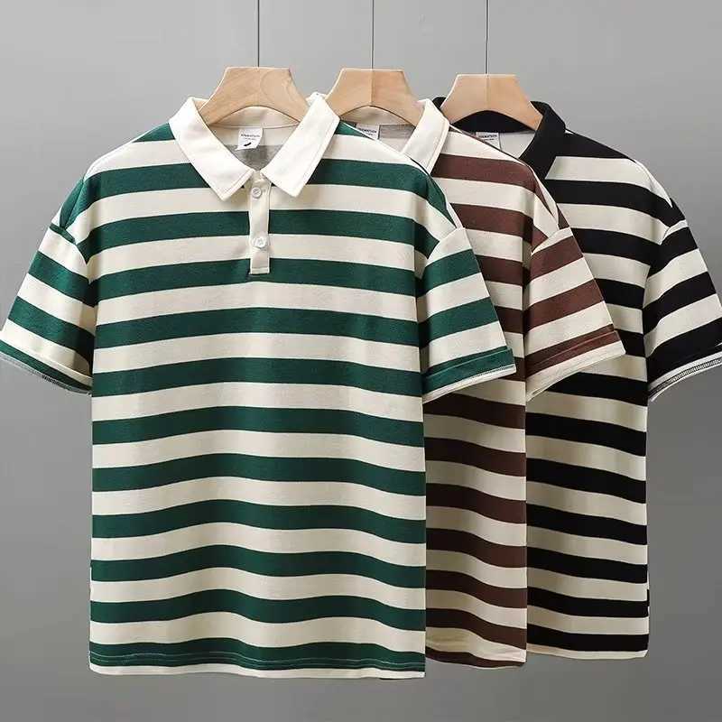 2023 New Mens Summer Stripe Short Sleeve POLO Shirt Polo T-shirt Casual Mens Top Golf Wear Clothes for WomenXJ241225