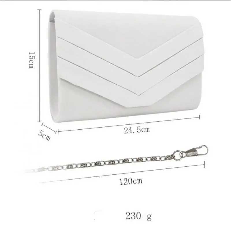 Satin envelope clutch handbag PU leather solid color womens evening dress party wallet square mini wedding bride shoulder messenger bag Z241225