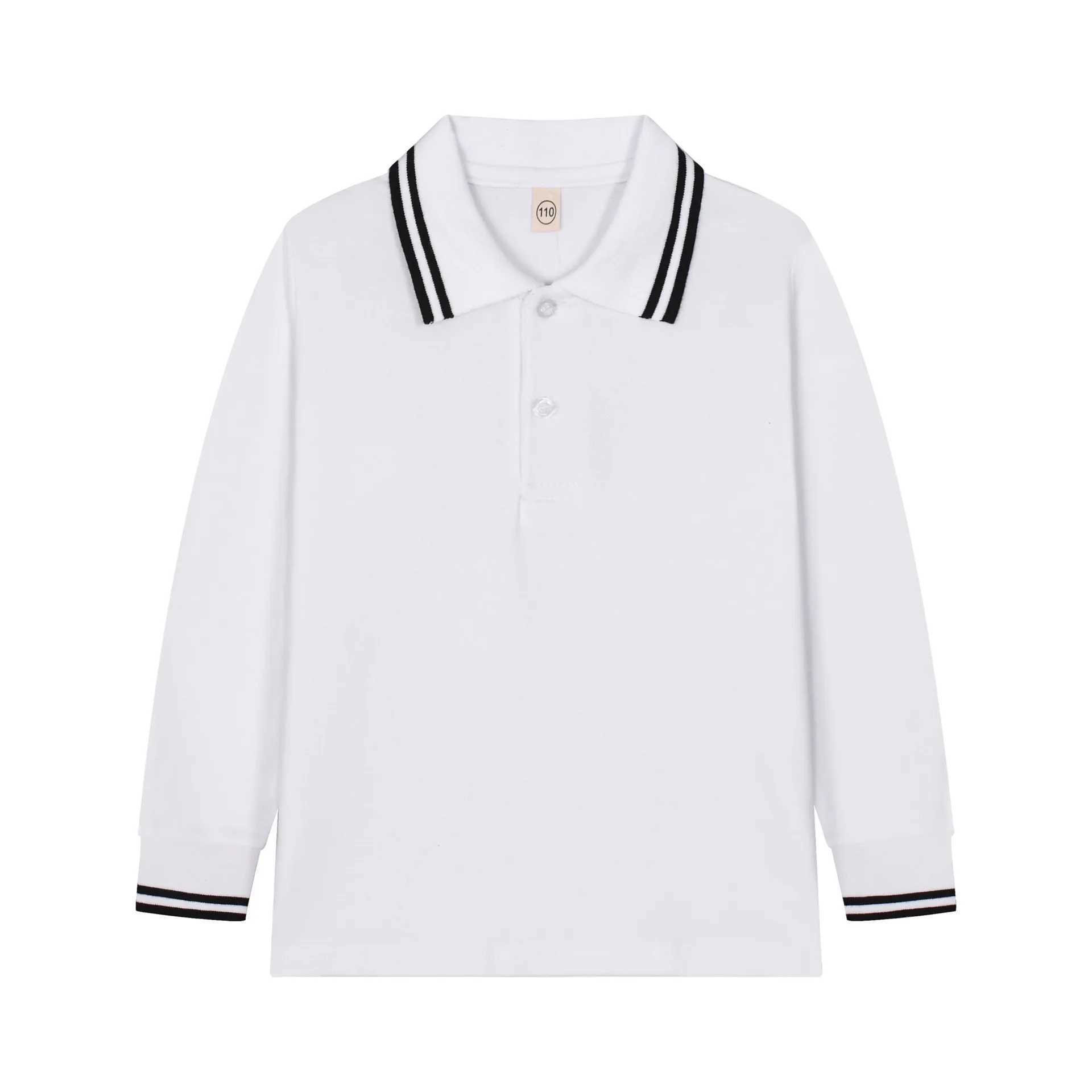 Children T-shirt Long Sleeve Polo Shirts Boys Kids Solid color Tops Baby Boy Sports Polo Boys Clothes 110-190cmXJ241225