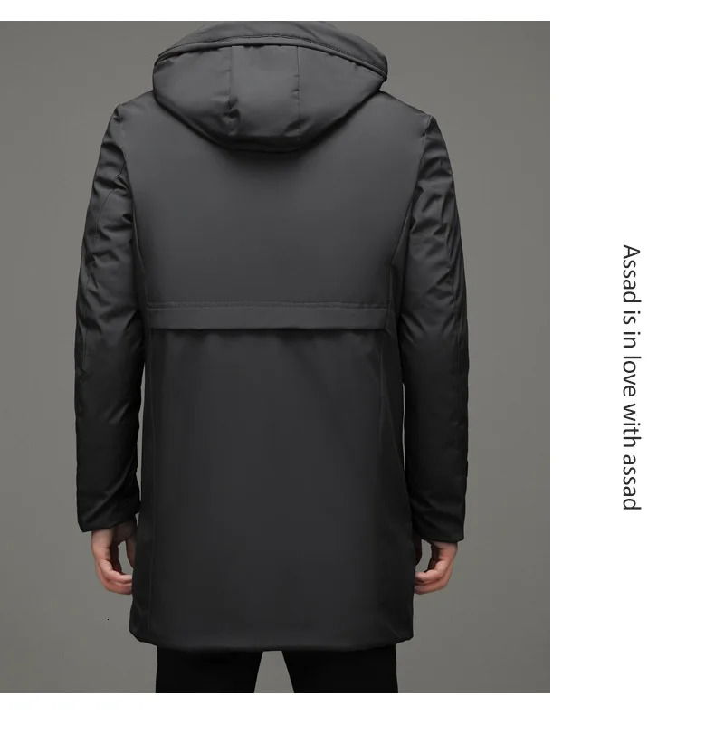 Mens Coat Winter Daily Causal Keep Warm Jacket Thicken Zipper Detachable Hooded Parkas Classic Mid Long Padding Jackets 241225