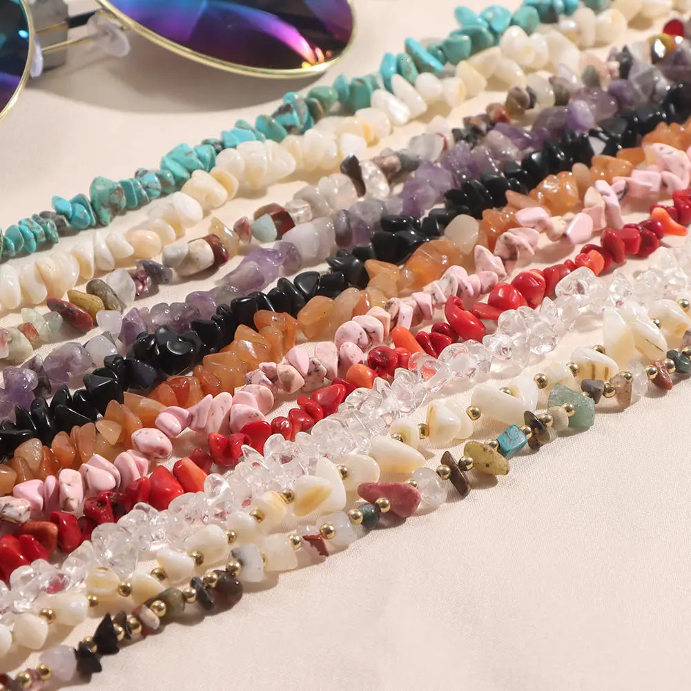 Boho Fashion Natural Turquoise Crystal Stone Waist Chain Belly Chain Body Jewelry Personality Handmade Beaded Chain 241225