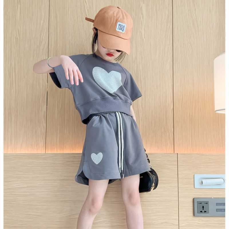 Clothing Sets Summer Children Girls Clothes Cute T-shirt and Shorts Set Kid Girl Short Sleeve Top Bottom 2 Pieces Suit Tracksuit StreetwearY241225TECS