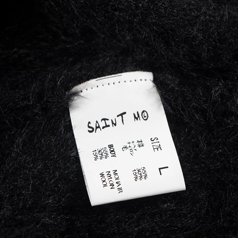 High Quality Beautiful SAINT Pullover Winter Fashion Casual Wash To Make Old Saint Crewneck Sweater Men Women Same Style 241225