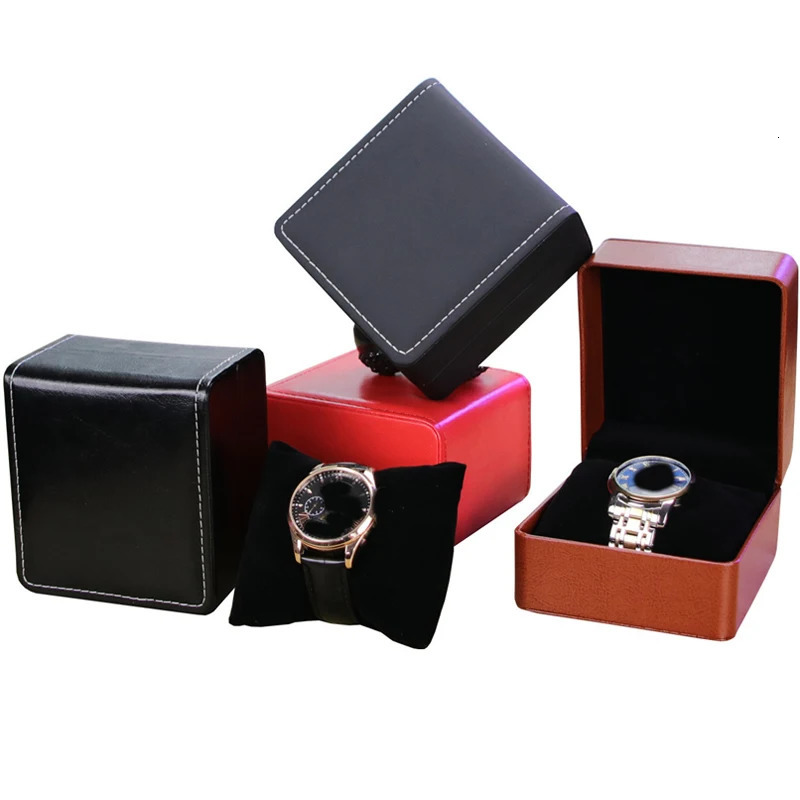 Single Watch Gift Box With Pillow Pu Leather Wristwatch Display Case Organizer For Men/Women Watch Storage Gift Box 241225