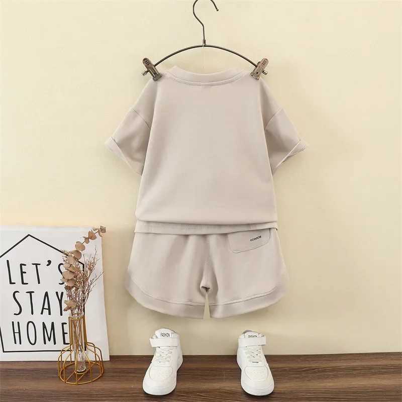 Clothing Sets Summer Teenage Boy Clothes Set Children Girls Letter Tshirt and Shorts 2pcs Suit Kid Short Sleeve Top Bottom Outfits TracksuitY241225XK2